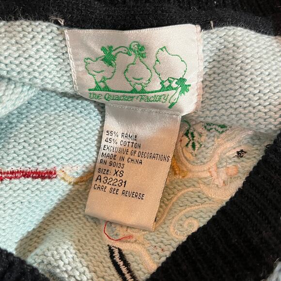 The Quacker Factory Cardigan Sweater Womens Size XS Blue Knit‎ Christmas Holiday - Picture 7 of 10